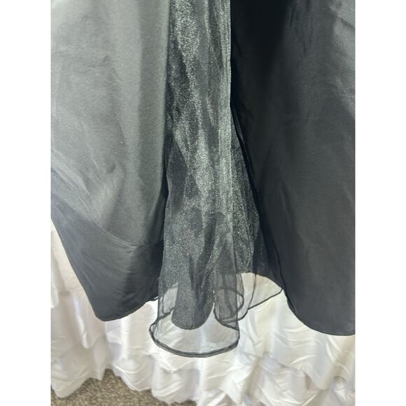 Rickie Freeman Teri Jon Maxi Skirt 6 Black 100% silk Formal Party Cruise Wedding - Picture 2 of 8